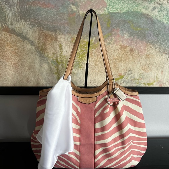 Coach Devon Pink and Cream Zebra Tote 2013 - Picture 15 of 15